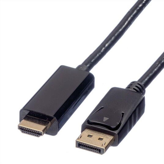 ROLINE DisplayPort Cable DP-UHDTV. M/M. Black 1.0m Factory Sealed