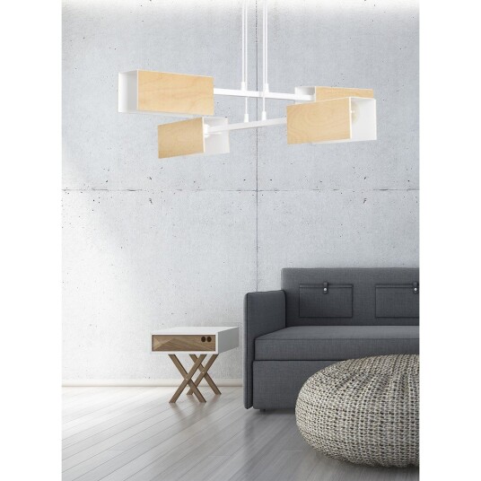 Zaper 4 Hvit pendellampe E27 230V uten lyskilde