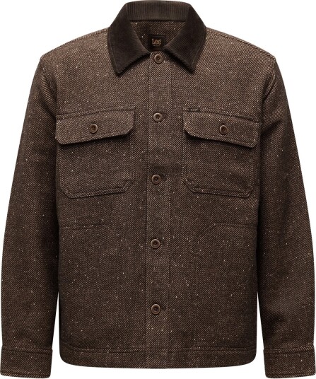 Lee Jeans Cord Collar Mix Overshirt Brown S
