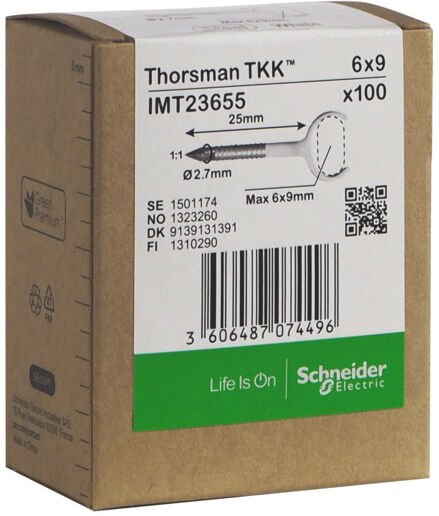 THORSMAN Metallklammer TKK 6x9 skrue 25mm 100stk - 1323260 THORSMAN Metallklammer TKK 6x9 skrue 25mm 100stk - 1323260