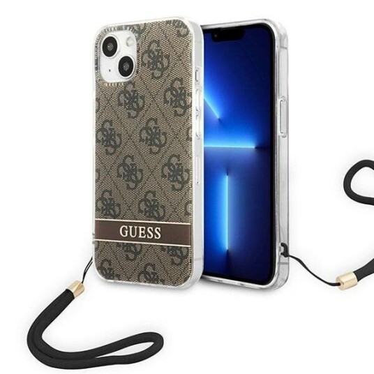 Guess Hardcase til iPhone 14 Plus 6,7" Brun med 4G Utskriftsstropp