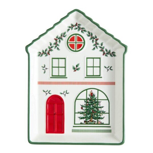 Spode   Christmas Village fat 18 cm grønn
