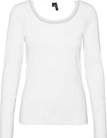 Vero Moda - Topp vmMaxi My LS Soft Short U-neck - Hvit