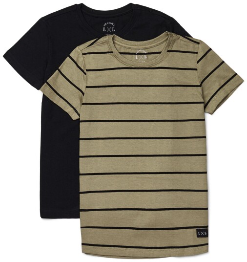 Luca & Lola Adelmo T-Shirt 2-pack Black/Stripes 134-140 Luca & Lola Adelmo T-Shirt 2-pack Black/Stripes 134-140