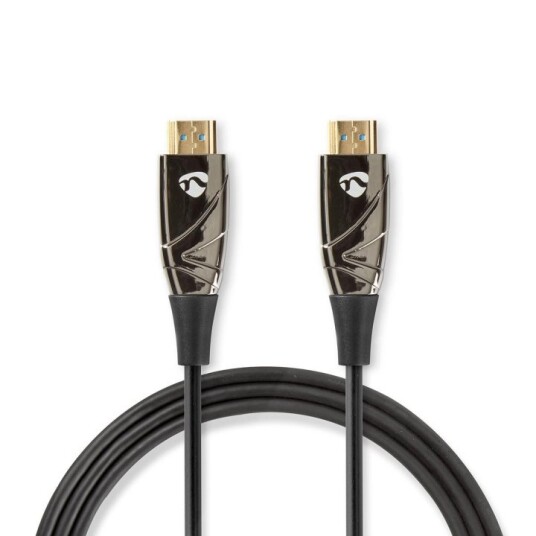 Nedis Aktiv Optical High Speed ​​HDMI-kabel med Ethernet | HDMI ™ -kontakt | HDMI ™ -kontakt | 4K@60Hz | 18 Gbps | 15.0 m | Rund | PVC | Sort | Gaveeske