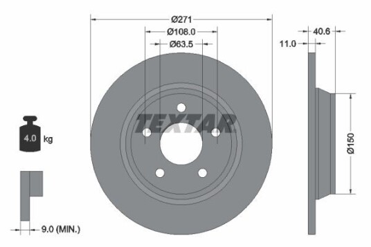Bremseskive TEXTAR 92303503 Bremseskive TEXTAR 92303503