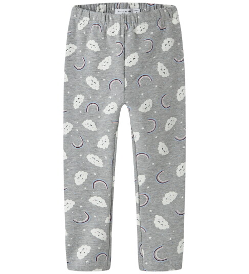 Name It Grey Melange Rainbow Clouds Nmfdavina Aop Swe Leggings Bru 98