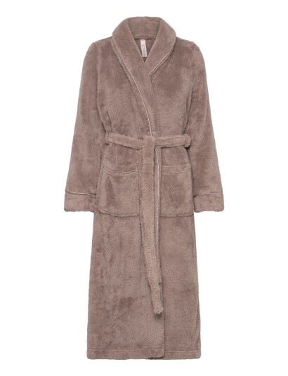 Hunkemöller Robe Long Fluffy Fleece   Beige   XL/XXL
