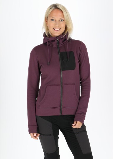 Swedemount Trondheim Stretch Full Zip Hood W Plum Melange 38 Hoodies