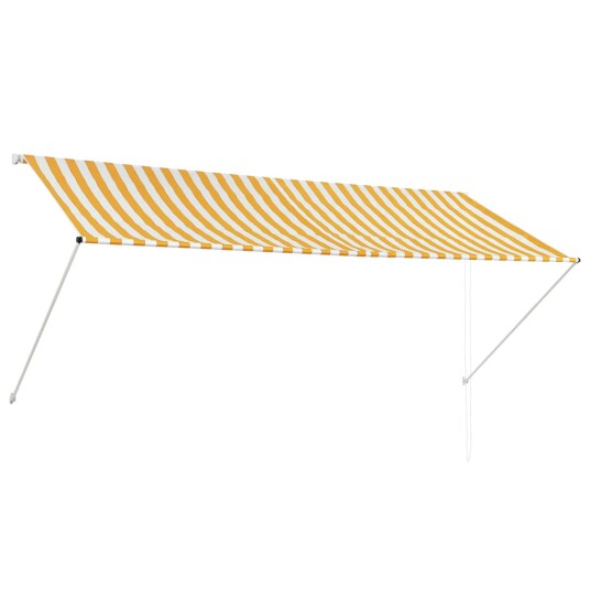 vidaXL Uttrekkbar markise 300x150 cm gul og hvit