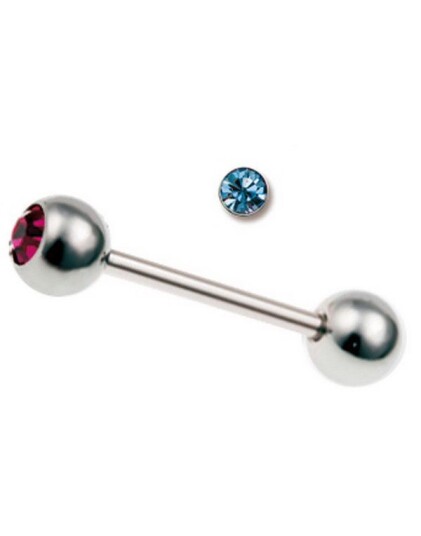 Pen Tungepiercing med Turkis Sten Strl 1.6 x 14 med 5 mm kule