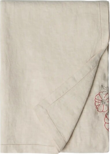Garbo&Friends Linen Embroidered Linen Tablecloth 140X220Cm Cream 140X350CM Garbo&Friends Linen Embroidered Linen Tablecloth 140X220Cm Cream 140X350CM