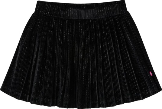 Plissert skjørt for barn med lurex svart 128