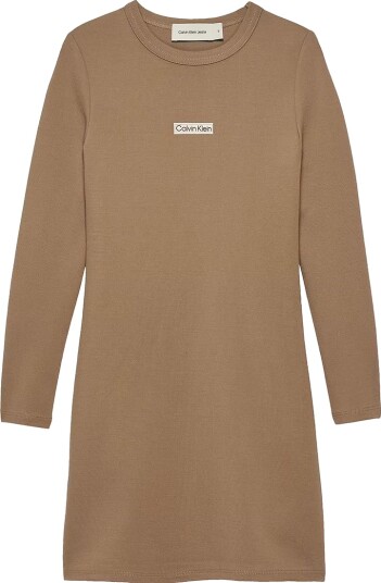 Calvin Klein Kjole Punto Woodsmoke Brown Calvin Klein 10 år 140 Kjole Brun