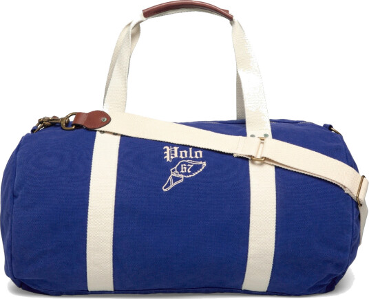 Polo Ralph Lauren Embroidered Canvas Duffel Blue ONE SIZE