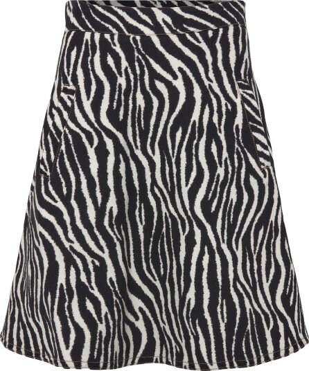 Mads Nørgaard Mock Twill Stelly Aop Skirt - ZEBRA - 38