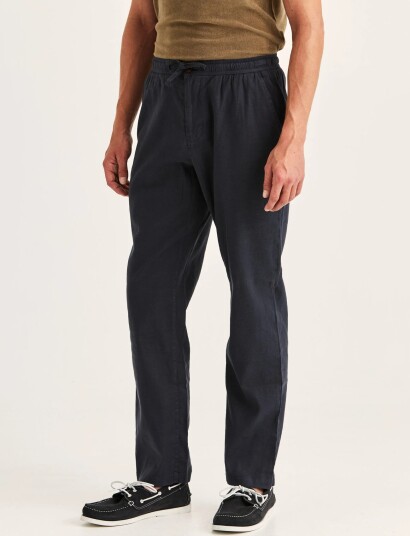 Morris Fenix Linen Trouser Navy L Morris Fenix Linen Trouser Navy L
