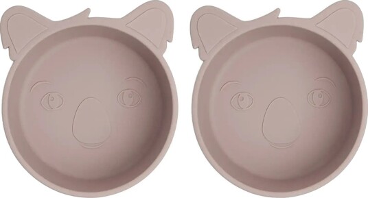 Nuuroo Alex Silicone Deep Plate 2 Pack Koala Pink 