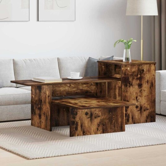 vidaXL Konsollbord Røkt eik 91,5 x 35 x 38,5 cm Konstruert tre vidaXL Konsollbord Røkt eik 91,5 x 35 x 38,5 cm Konstruert tre