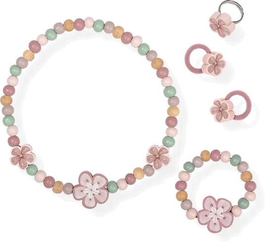 Little Dutch Wooden Jewellery Flowers Pink ONE SIZE