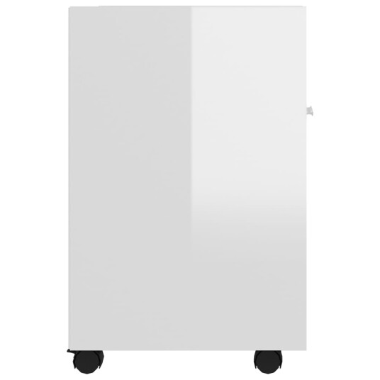 vidaXL Sideskap med hjul høyglans hvit 33x38x60 cm sponplater