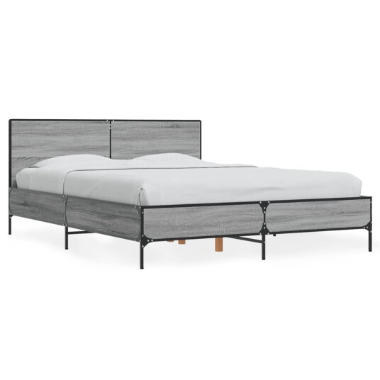  Sengeramme grå sonoma 140x190 cm konstruert tre og metall 8721102613319