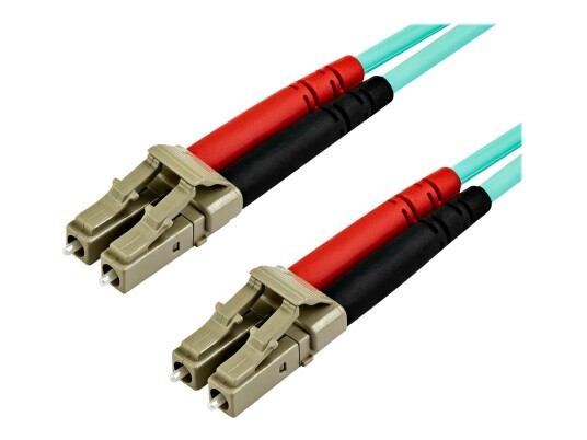 StarTech 15 m OM4 LC to LC Multimode Duplex Fiber Optic Patch Cable- Aqua - 50/125 - Fiber Optic Cable - 40/100Gb - LSZH (450FBLCLC15) - koblingskabel