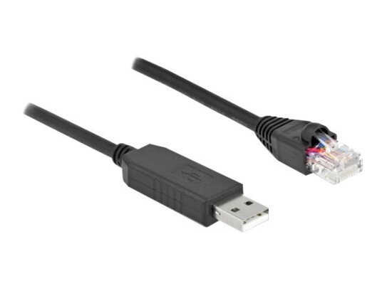 Delock Seriell Adapter Usb Hann Til Rj-45 Hann 1 M Usb / Usb 2.0 / Eia-232 Svart