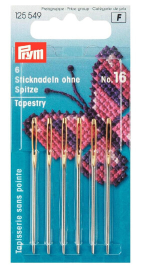 Broderinåler med rund spiss No. 16 5 stk.
