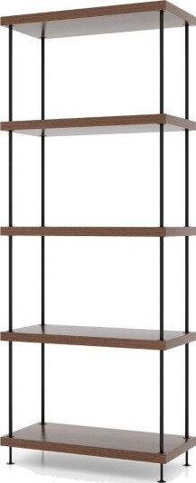 5 lags stående hylle med metallramme Industriell bokhylle oppbevaringsstativ 60 x 29,5 x 147 cm