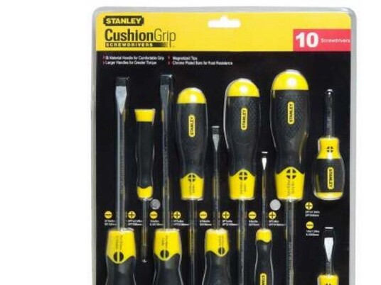 Stanley Cushion Grip Skrutrekkersett 10 Deler Magnetisk Håndverktøy