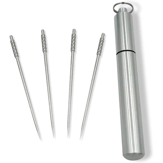 Tannpirkere Titanium 4 stk. + Oppbevaringsrør Tannpirkere Titanium 4 stk. + Oppbevaringsrør