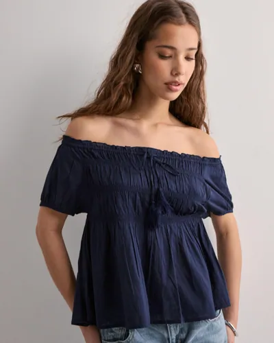 Nelly   Blå   Tassel Blouse