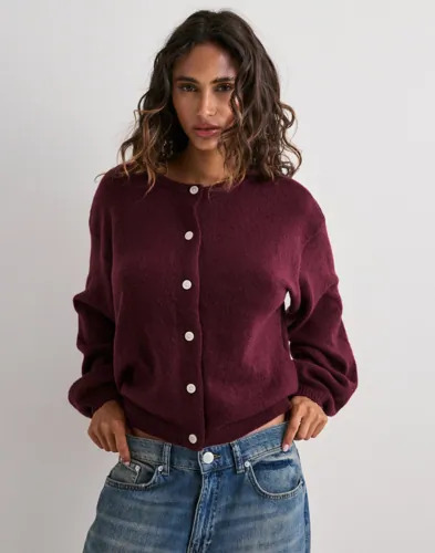 Pieces Rød Pcida Ls O Neck Knit Cardigan Noos