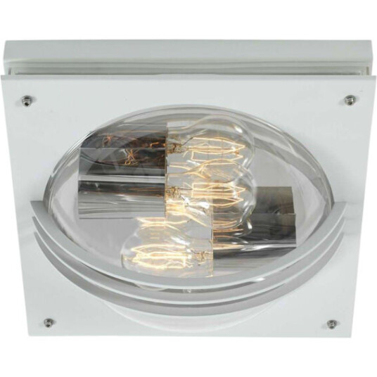 MS Belysning Frogner Utelampe Tak 2x33W E27 Hvit - 3100002146