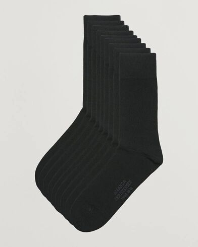 Amanda Christensen 9-Pack True Cotton Socks Black