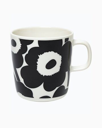 Marimekko Oiva/Unikko Kopp 4 dl Svart-Hvit Marimekko Oiva/Unikko Kopp 4 dl Svart-Hvit