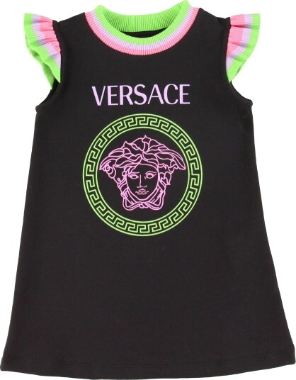 Versace Kjole Svart m. Neon/Logo Versace 24 md Kjole