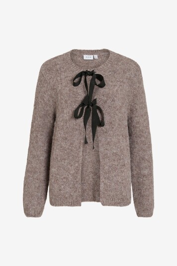 Vila Kardigan viBows L/S Knit Brun Vila Kardigan viBows L/S Knit Brun