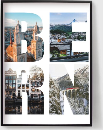 Personalisert Plakat   Destinasjonsnavn Fotopplasting   Bern