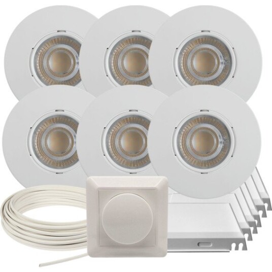 J&El Downlightpakke Alna Hvit 6 Pk