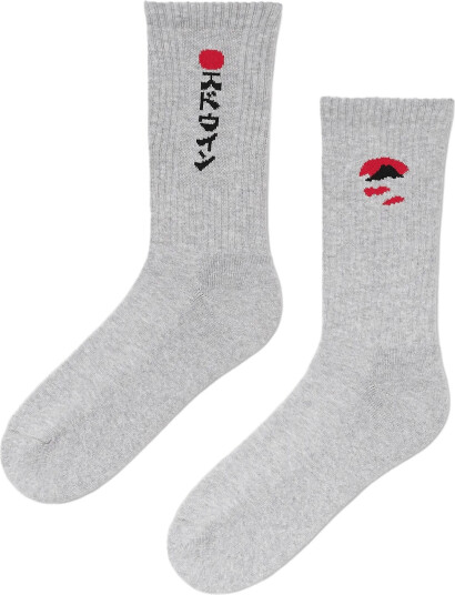 Edwin Kamifuji Socks Grey Marl Grey ONE SIZE