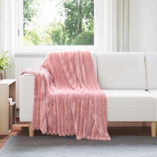 vidaXL Kastteppe Rosa 150 x 130 cm Fleece