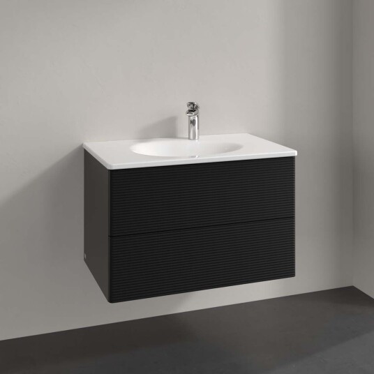 Villeroy & Boch Antao Servantskap med 2 skuffer 78,8x49,6x50,4 cm u/lys Sort Matt Villeroy & Boch Antao Servantskap med 2 skuffer 78,8x49,6x50,4 cm u/lys Sort Matt