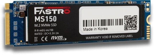 Mega Fastro SSD 512GB MS150 Series PCI-Express NVMe intern retail Mega Fastro SSD 512GB MS150 Series PCI-Express NVMe intern retail