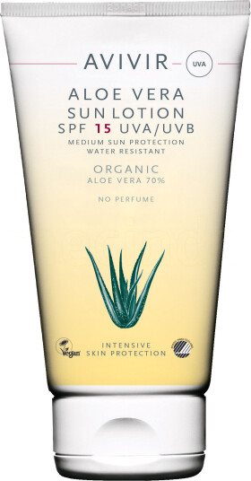 Avivir Aloe Vera SPF 15 Solkrem - 150 ml, Vannavstøtende og Parabenfri
