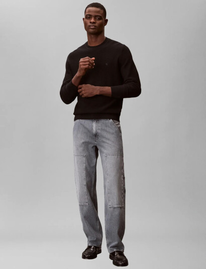 Calvin Klein Ls Textured Cotton Crewnk Sweate Black XXL Calvin Klein Ls Textured Cotton Crewnk Sweate Black XXL