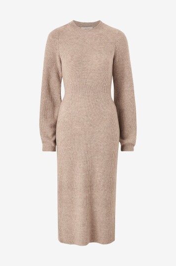 Vero Moda   Maxikjole vmAngalina LS O neck 7/8 Knit Dress   Brun