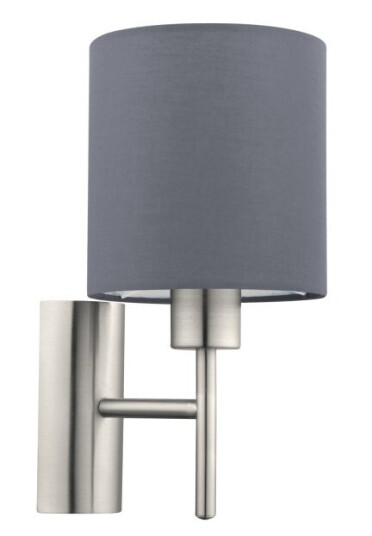 Eglo Pasteri Overflatebehandlet Cylinder 1 Ampuller E27 Grå Nickel