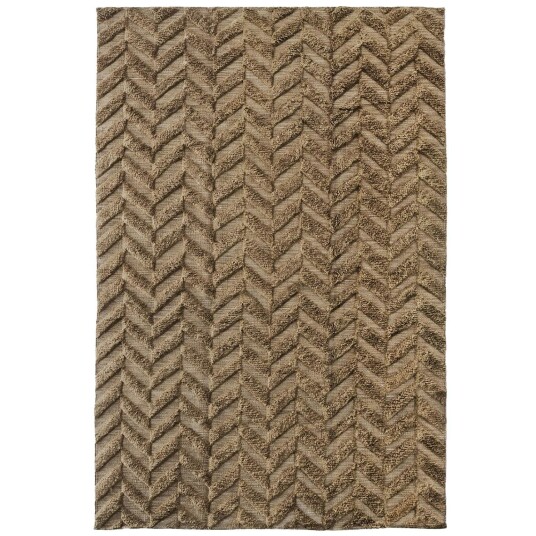 Dusty Deco Herringbone Ullteppe 250x350 cm Brun